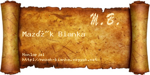 Mazák Bianka névjegykártya