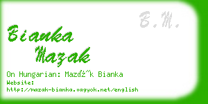 bianka mazak business card